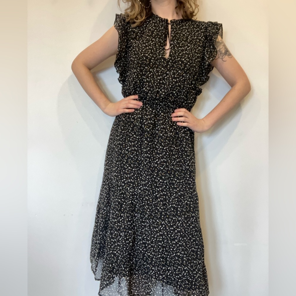 Boho Black, White and tan Maxi Dress from Simons in size Medium